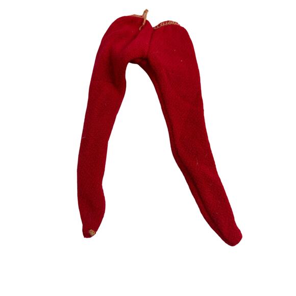 Vintage Clone Barbie Red Stretch Leggings – 1960s Handmade Doll Pants - Picture 2 of 2